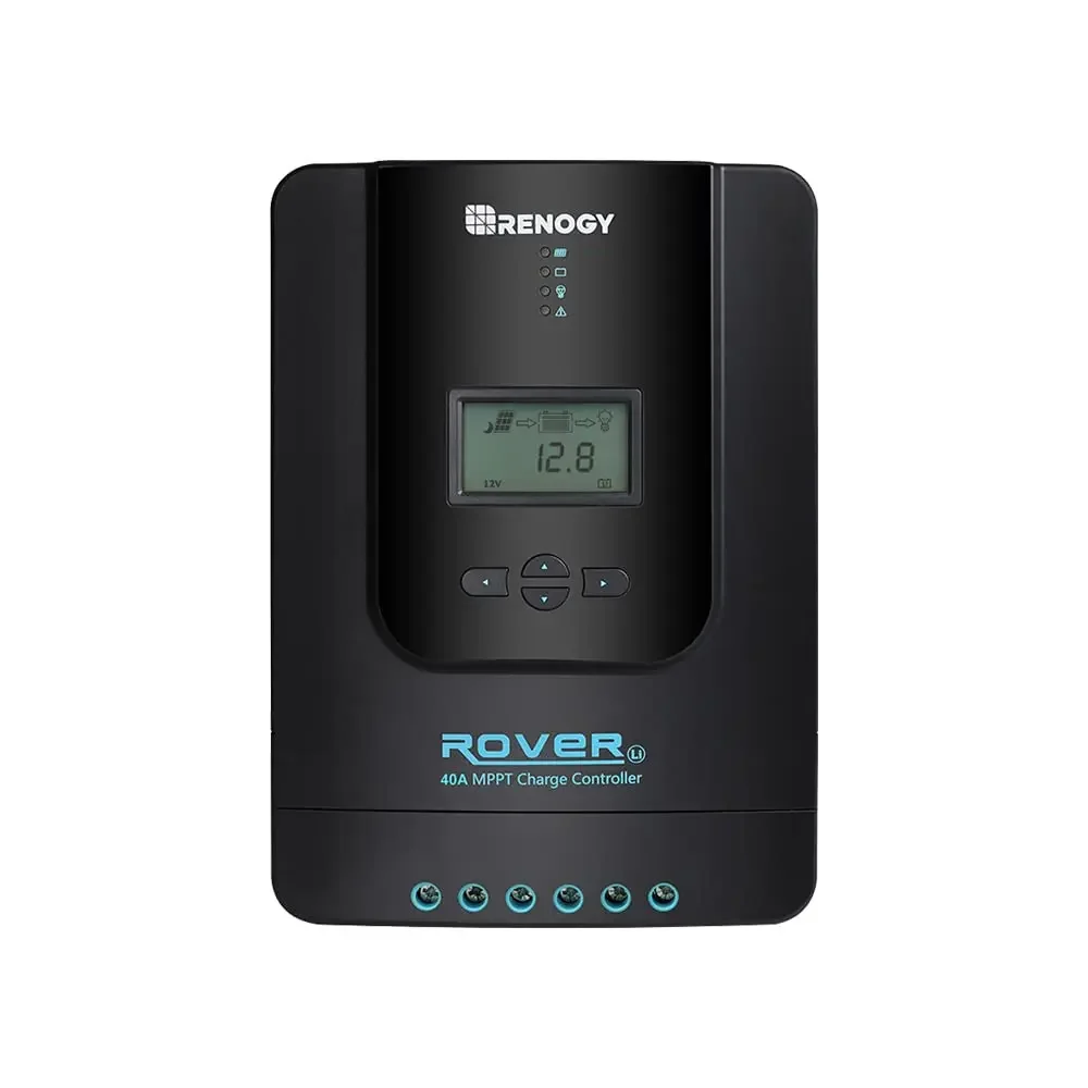 Renogy Rover-Contrôleur de charge solaire, 40 A, 12V, 24V DC, entrée MPPT, circulation automatique du paramétrage, écran LCD réglable, panneau solaire Sochi