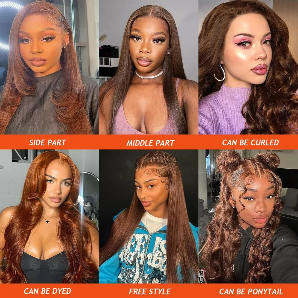 Bruine sluiting 4x4 vrije deel chocoladebruin # 4 kleuren rechte golfsluiting 100% human hair extensions vooraf geplukt remy 150%