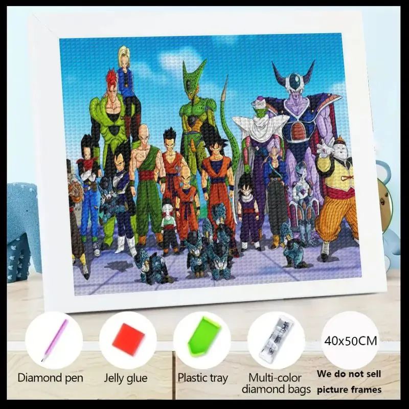 

1PC 5D Full Drill Diamond Painting Kit, Dragon Ball Z Anime Characters Art, DIY Crystal Rhinestone Gem Painting Set, Popular Man