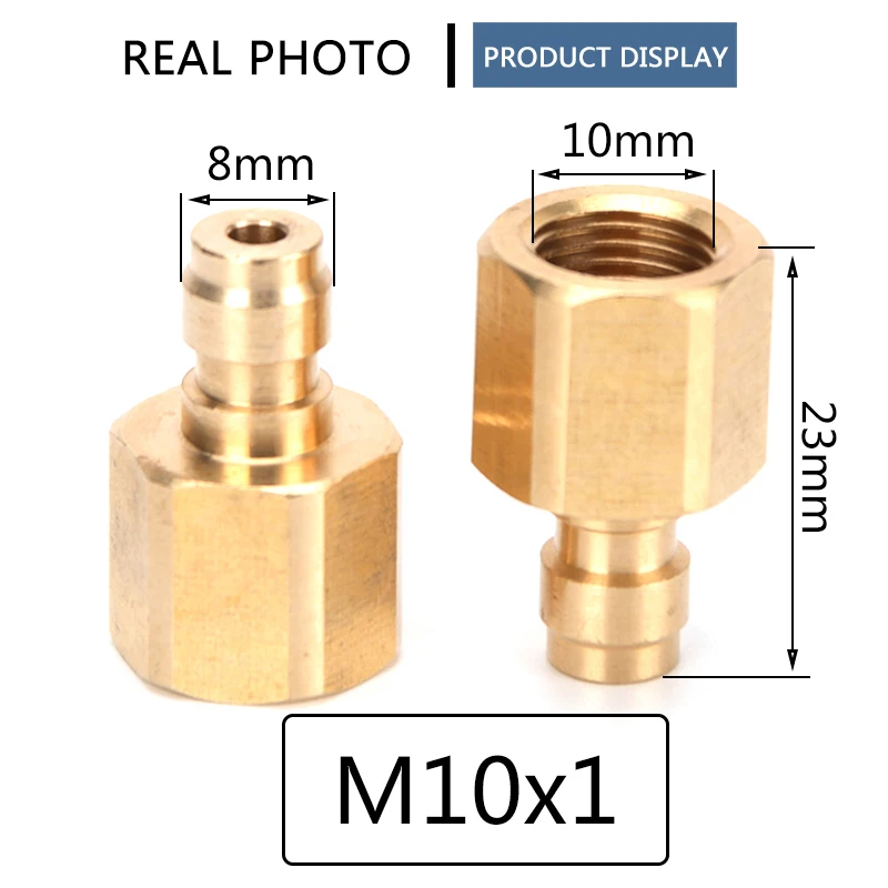 Miedziane szybkozłącze złączki do uzupełniania powietrzem 1/8NPT M10x1 1/8BSPP gwint 8MM gniazdo wtykowe żeńskie 2 sztuk/zestaw