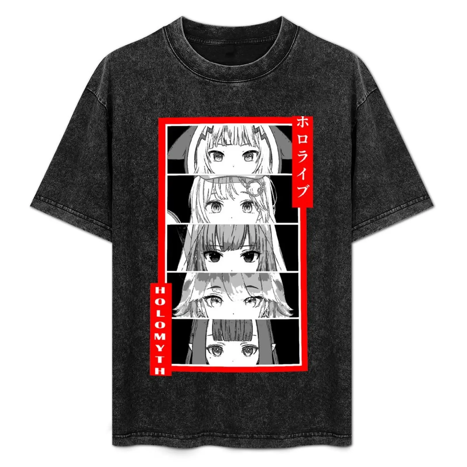 

Hololive EN Holomyth Black & White Panel T-Shirt Clothing customizeds mens graphic t-shirts big and tall