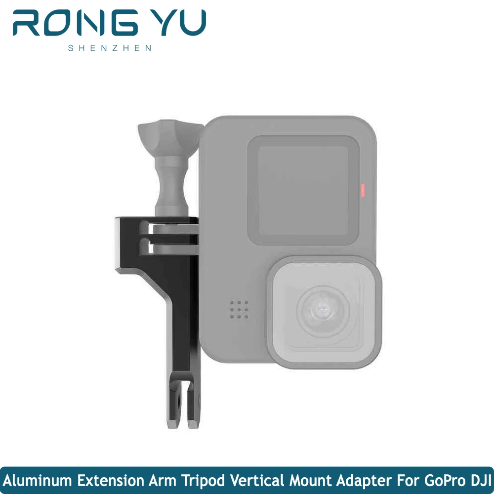 Adaptateur de montage vertical pour trépied en aluminium, bras d\'extension, montage de support rapide, GoPro 12, 11, 10, 9, 8, 7, 6, Sjcam DJI Osmo