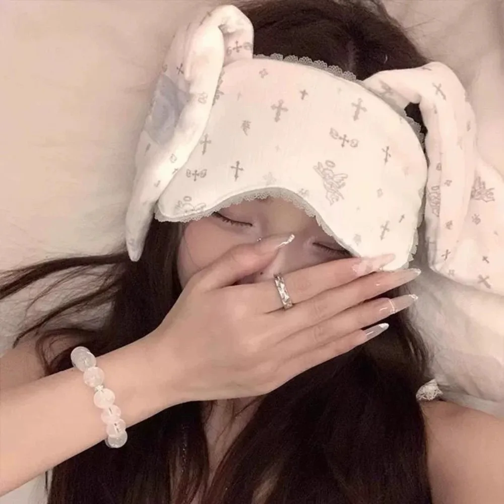 الأزياء بسط لوب الأذن أرنب عقال الكرتون الحلو الأرانب العين الظل لينة Kawaii أرنب الغمامة تصفيف الشعر التبعي #1