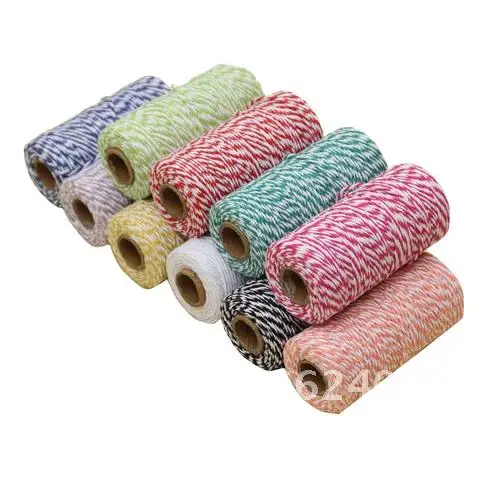 Twine Rope Cotton Baker Double Color DIY Wedding Party Packaging Decoration Gift Accessories Packing Twisted Cords