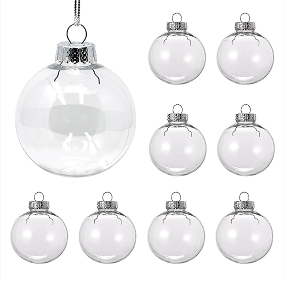 60/80/100mm Transparent Plastic Hollow Ball Decorative Hanging Ball DIY Handmade Christmas Wedding Party Ornaments Artwork