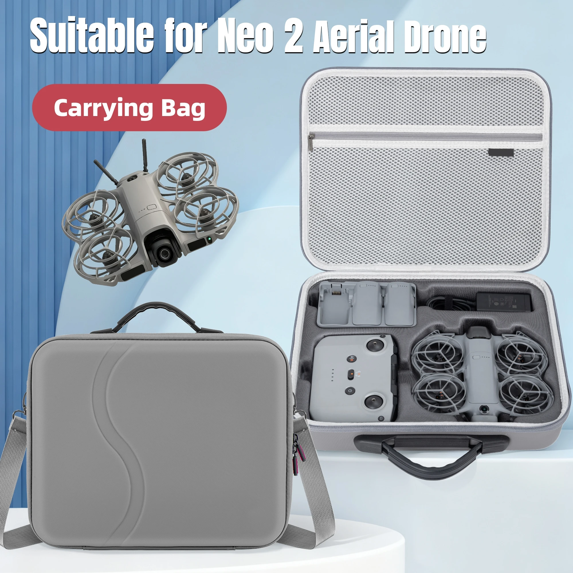 

Carrying Bag Travel Case Box Handbag Crossbody Shoulder PU Storage Bag For DJI NEO 2 With Shoulder Strap