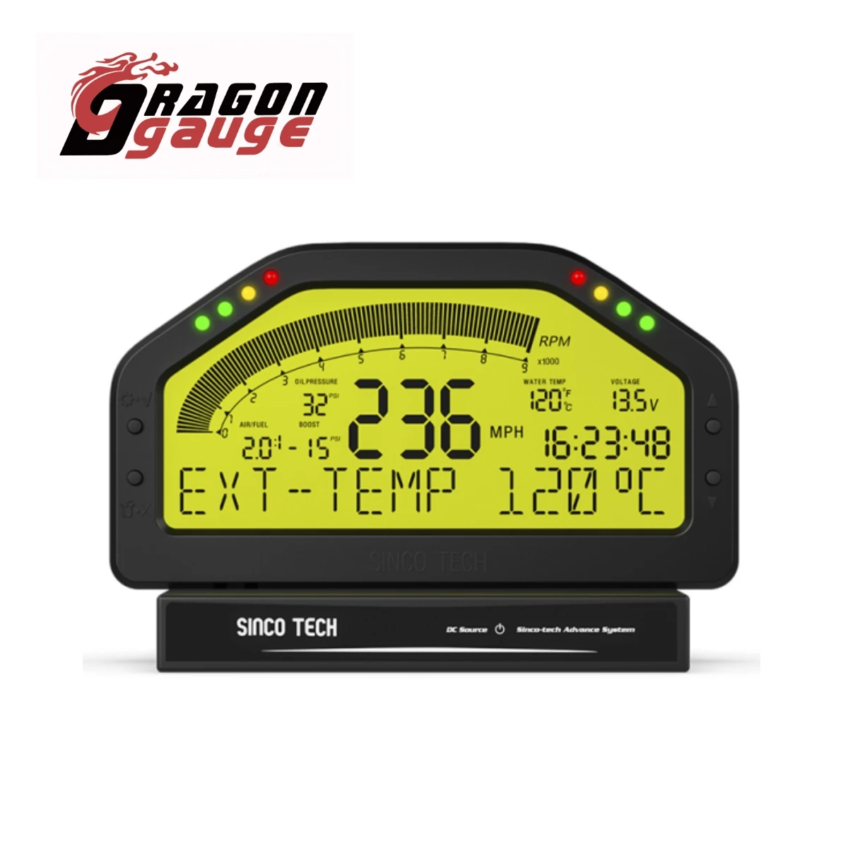 

Rally Race Dash Panels 9 in 1 Gauge LCD Display Sensor Kit Multi-Function Race Dashboard Bluetooth Connection DO904
