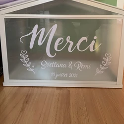 Calcomanía de nombre de texto personalizado, tarjetas de boda y caja de regalos, pegatina de vinilo, letrero de tarjeta de boda, pegatinas personalizadas para cajas de boda, decoración artística