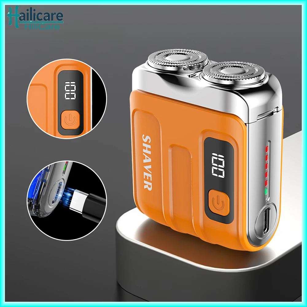 

Electric Shaver Digital Display Travel Razor Mini Dual Blade Shaver Waterproof Powerful Men Shaver Portable Beard Trimmer Remove