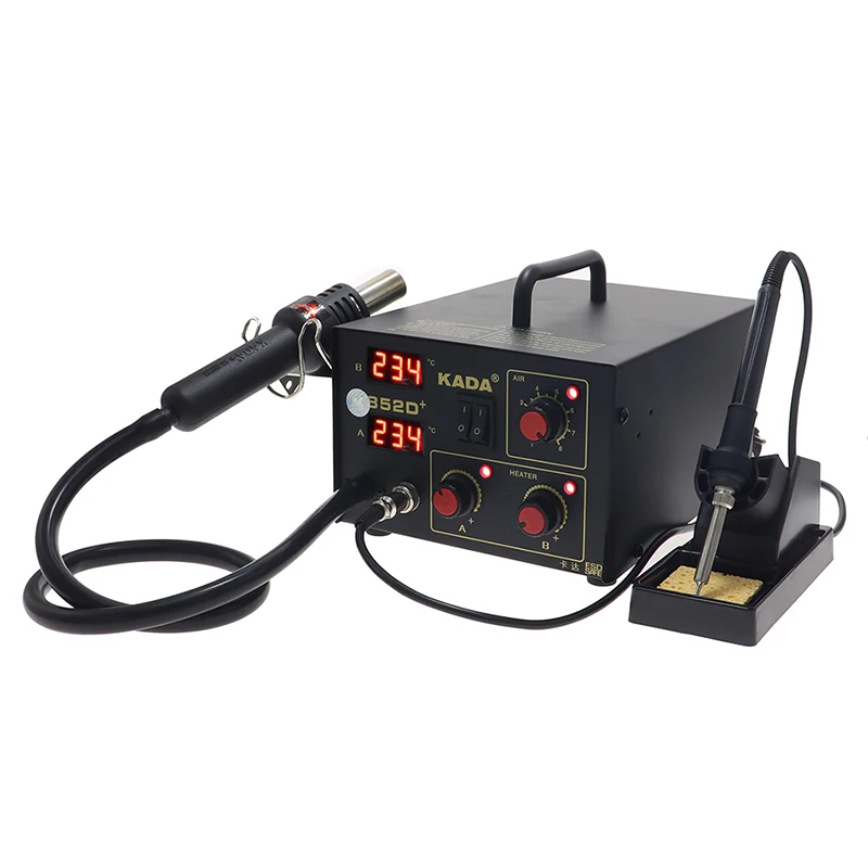 852/852D+dual-purpose Dual Digital Display Hot Air Gun, Electric Soldering Iron, Two in One Anti-static Soldering Station