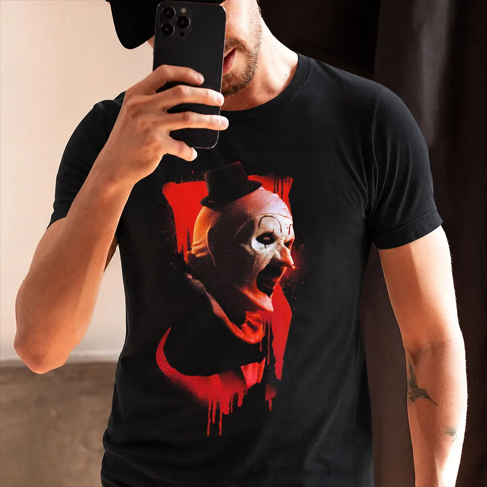 Retro Horror Movie Terrifier Art The Clown Killer Scary Halloween Gift T Shirt 0805 Short Sleeve Graphic clothes All size tops
