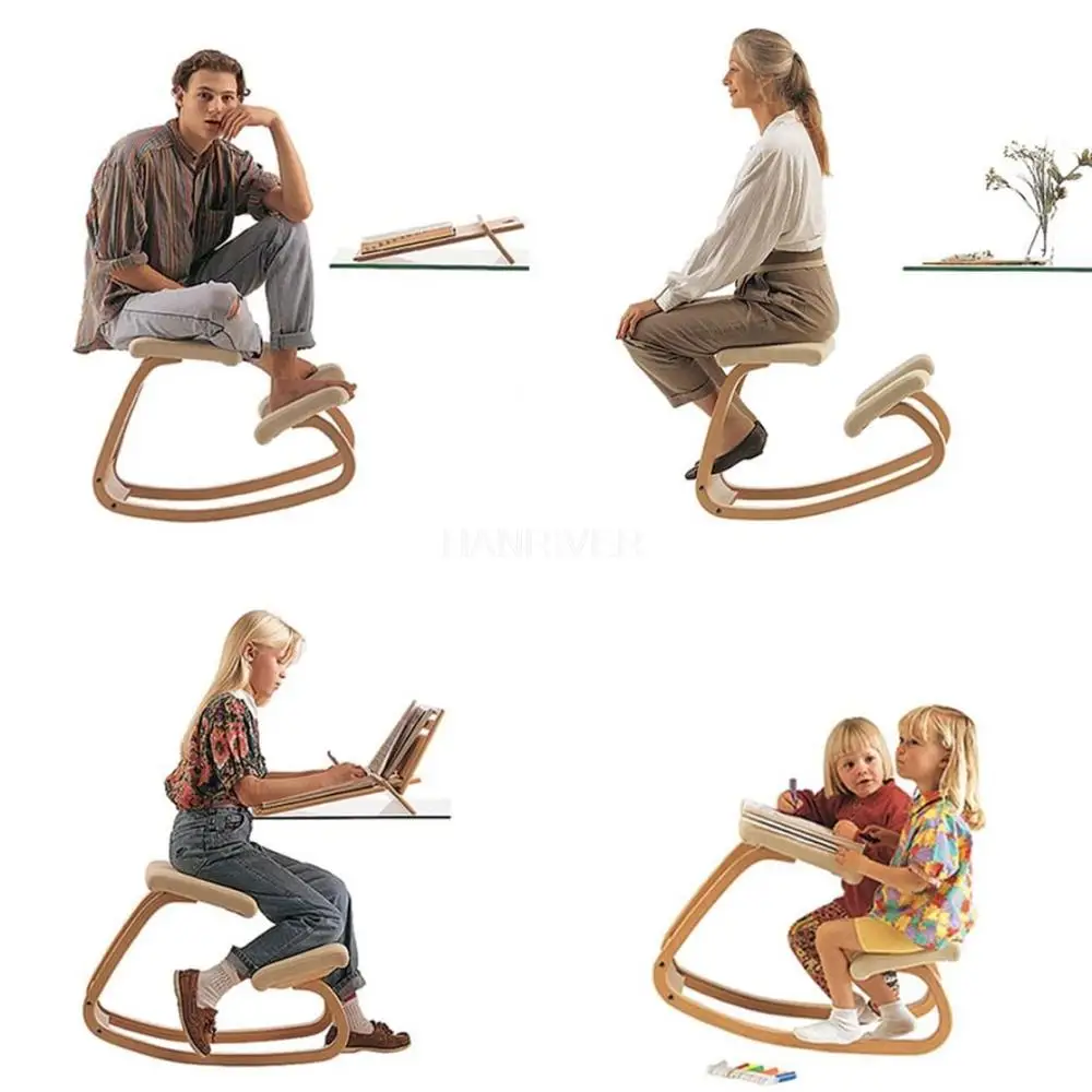 Falten holz sitzhaltung korrektur stuhl ergonomische stuhl halswirbelsäule korrektur stuhl home-office fitness yoga stuhl