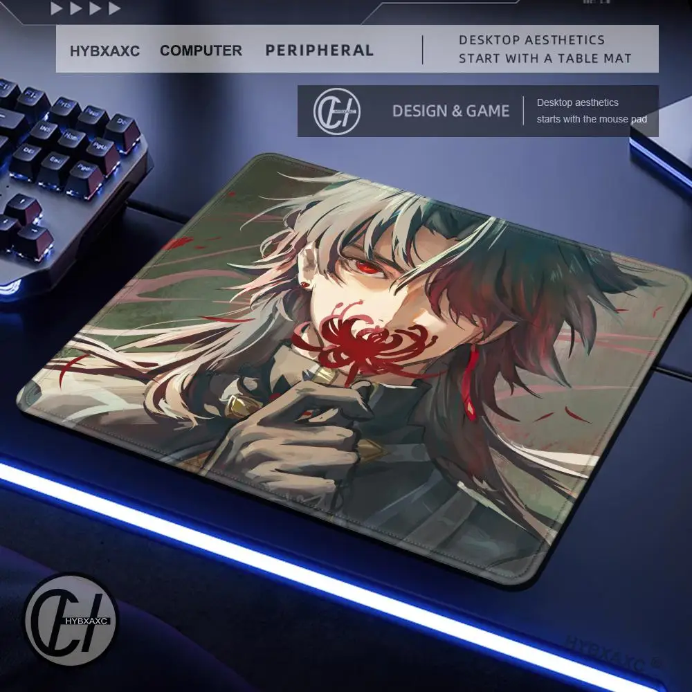 

1 шт., игровой коврик Honkai Star Rail Blade, маленький коврик для мыши LockEdge для геймеров, коврик для компьютерного стола, прямоугольный противоскользящий резиновый коврик для игр 45x40 см