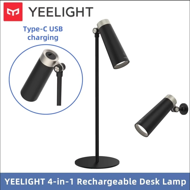 Yeelight 4-in-1 Rotating Lighting Rechargeable Bedside Lamp LED Reading Lamp 180° Adjustable 4000K Color Temperature Type-C