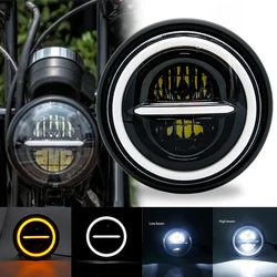 7 Inch 50W DOT SAE E9 Motorcycle Headlamp angle eye with DRL turn signal Led Headlight housing bucket