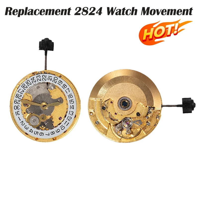 

Replacement For ETA 2824 Watch Automatic Mechanical Movement Replacement 3 O'clock Display Watch Repair Tool Gold