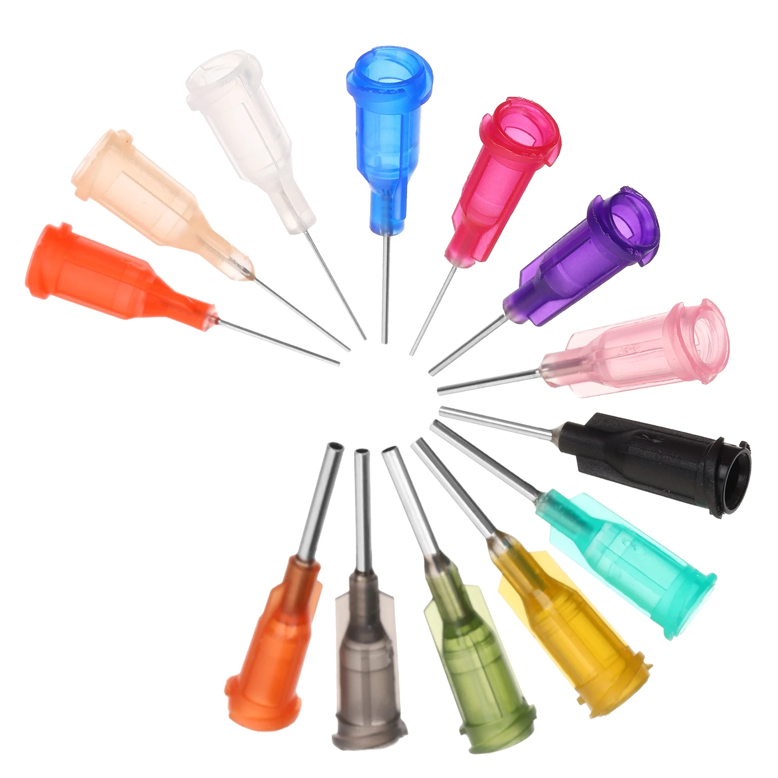 

60pcs Stainless Steel Needles Blunt Tips Glue Dispensing Liquid Transfer 13g Mixed Colors Industrial Accessories Jewelry