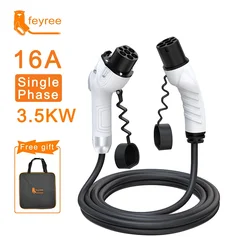 Feyree EV cargador GB/T hembra lado del coche a tipo 2 enchufe macho 16A 3.5KW 32A 7KW Cable de carga 5m 11KW 22KW trifásico para coche eléctrico