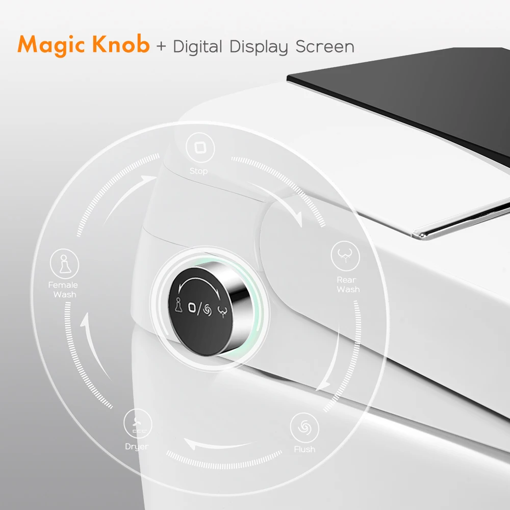 مرحاض سيراميك أوتوماتيكي للتحكم عن بعد مع خزان مياه مخفي