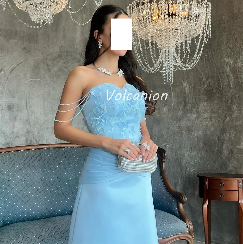 Vestidos hasta el tobillo sin tirantes rectos con cuentas de flores hechas a mano Charmeuse Retro de estilo moderno personalizado vestidos para ocasiones a medida