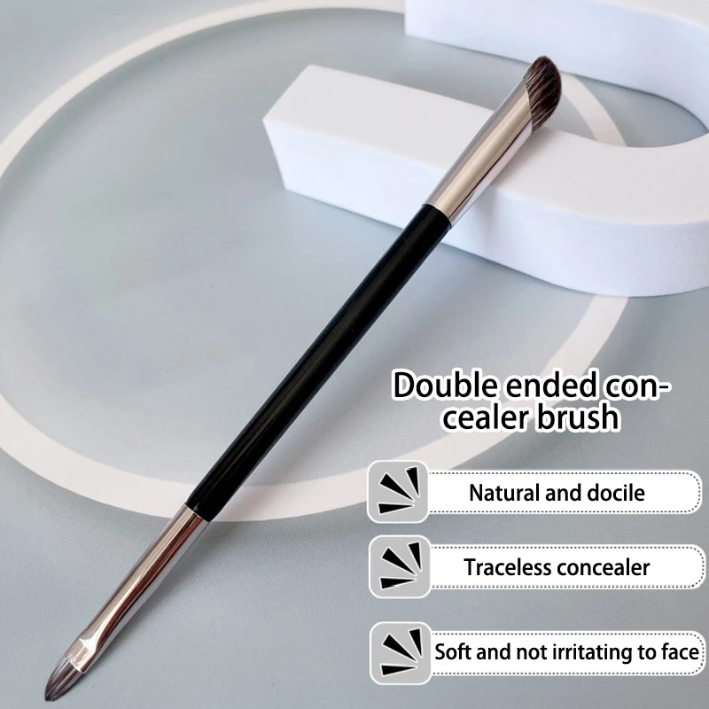 1PCS Double-Ended Nose Shadow Highlighter Brush Concealer Details Brush Under Eye Mini Dual End Makeup Brush