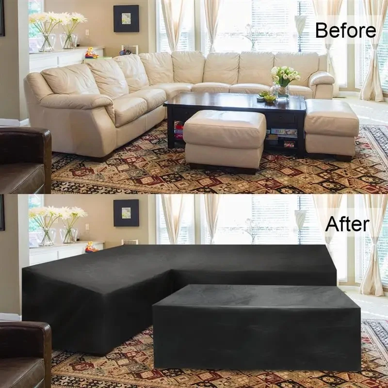 eavy-Duty Outdoor V-Shaped Furniture Cover - Windproof & Dustproof Patio, Garden,Tables - Year-Round Use - Easy Setup & Storage view 4