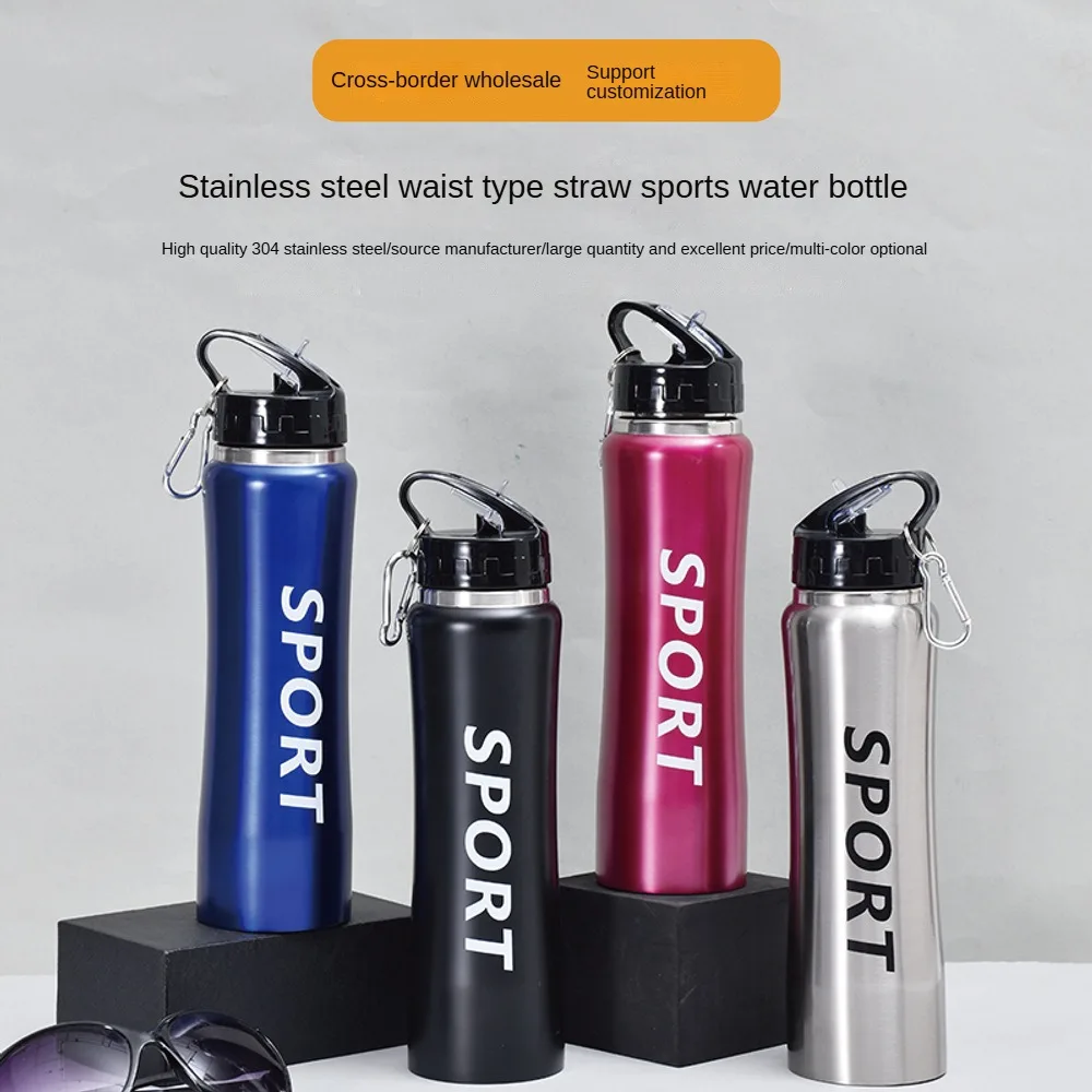 

750Ml Large Capacity Bottle 304 Stainless Steel Thermos Cup Waist Outdoor Sports Kettle Mountain Bike Riding Water Bottle