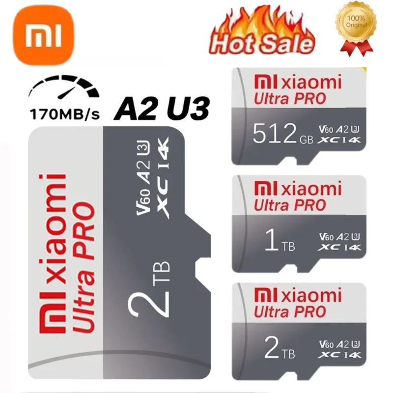 Xiaomi 2TB Micro TF SD Card 128GB TF Card 512G Class10 256G 1TB Memory Card Flash Card Support Mobile Phones UAV Etc Card For PC