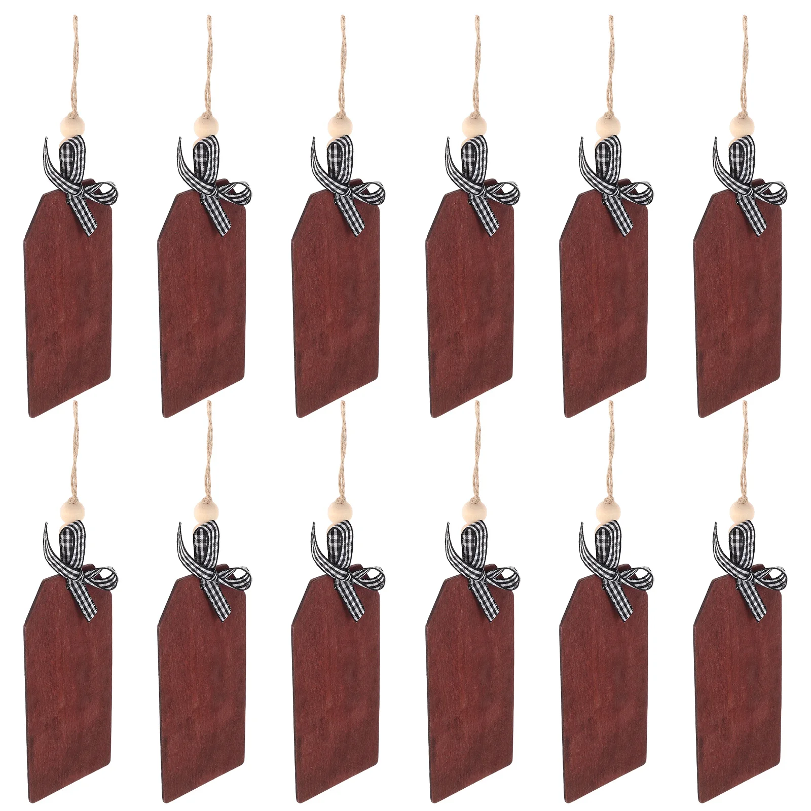 

12Pcs Rustic Wood Tags Blank Farmhouse Hanging Ornaments DIY Crafts Party Holiday Decorations with Jute Rope Wood Cutout Tags