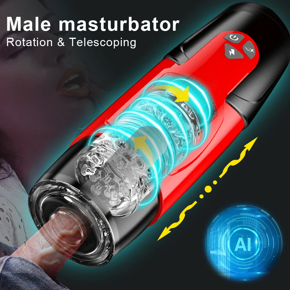 Automatic Male Masturbator Cup Vibrator Rotation Telescopic Blowjob Sucking Vagina Masturbation Penis Oral Sex Toys For Adult 18