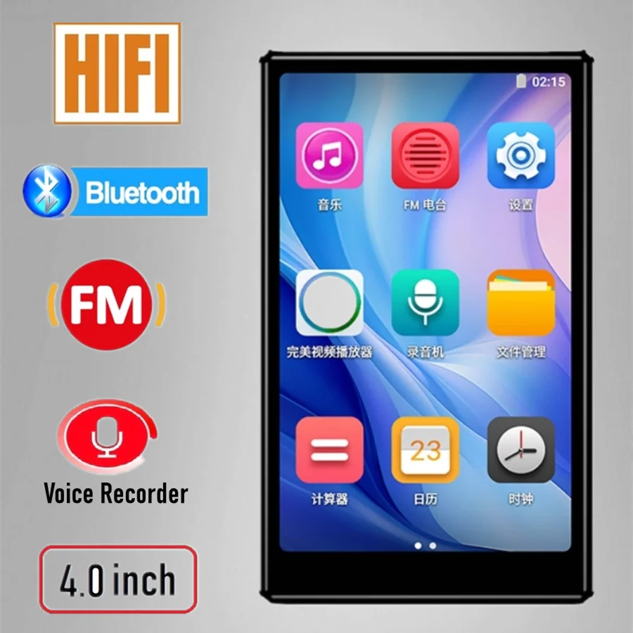 جديد 4.0 بوصة بلوتوث مشغل Mp4 شاشة تعمل باللمس أندرويد 8.1 HiFi ضياع الموسيقى نوع-C الرياضة Mp3 وكمان مع مسجل صوتي