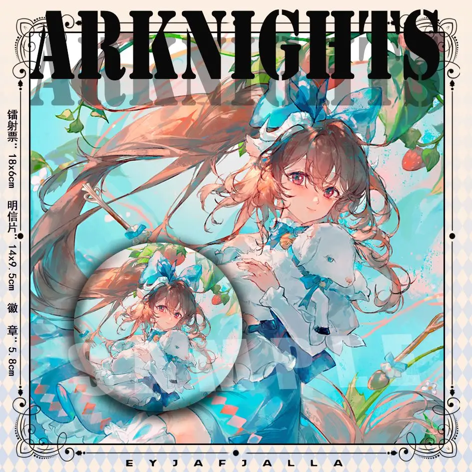 3 шт., аниме Arknights Eyjafjalla, брошь для косплея, значок, лазерный билет, коллекция открыток, подарок на день рождения