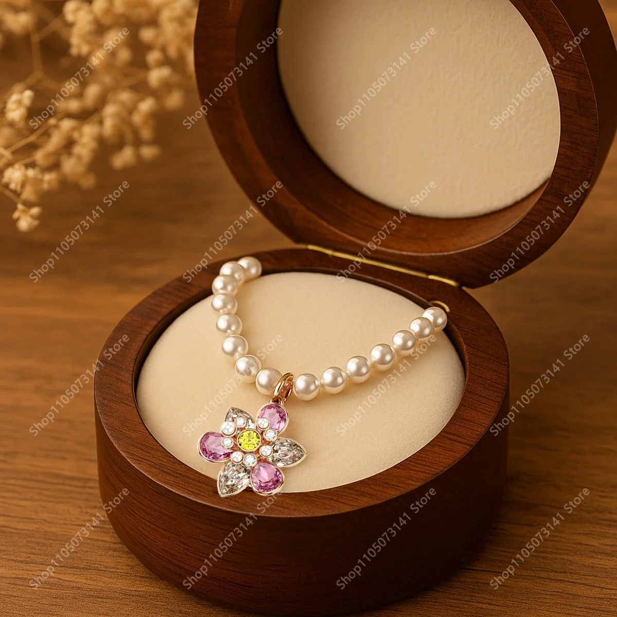 

2025 Fashion Luxury Bead Chain Flower Yang Necklace Pendant Banquet Party Versatile Jewelry High Quality - Birthday Gift