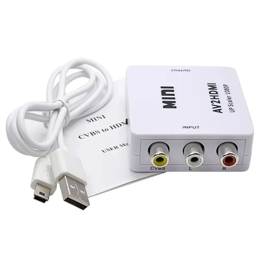 Mini AV2HDMI 1080P Male to Female RCA AV TO HDMI Converter Mini Composite CVBS to HDMI Signal HD Video Audio Adapter