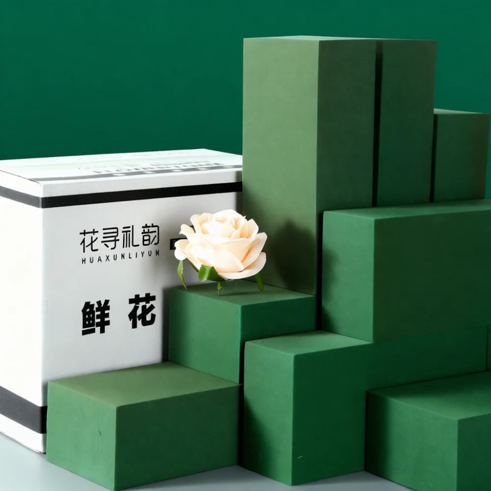 Quality Florist Supply - Blocs ronds de mousse florale verte,