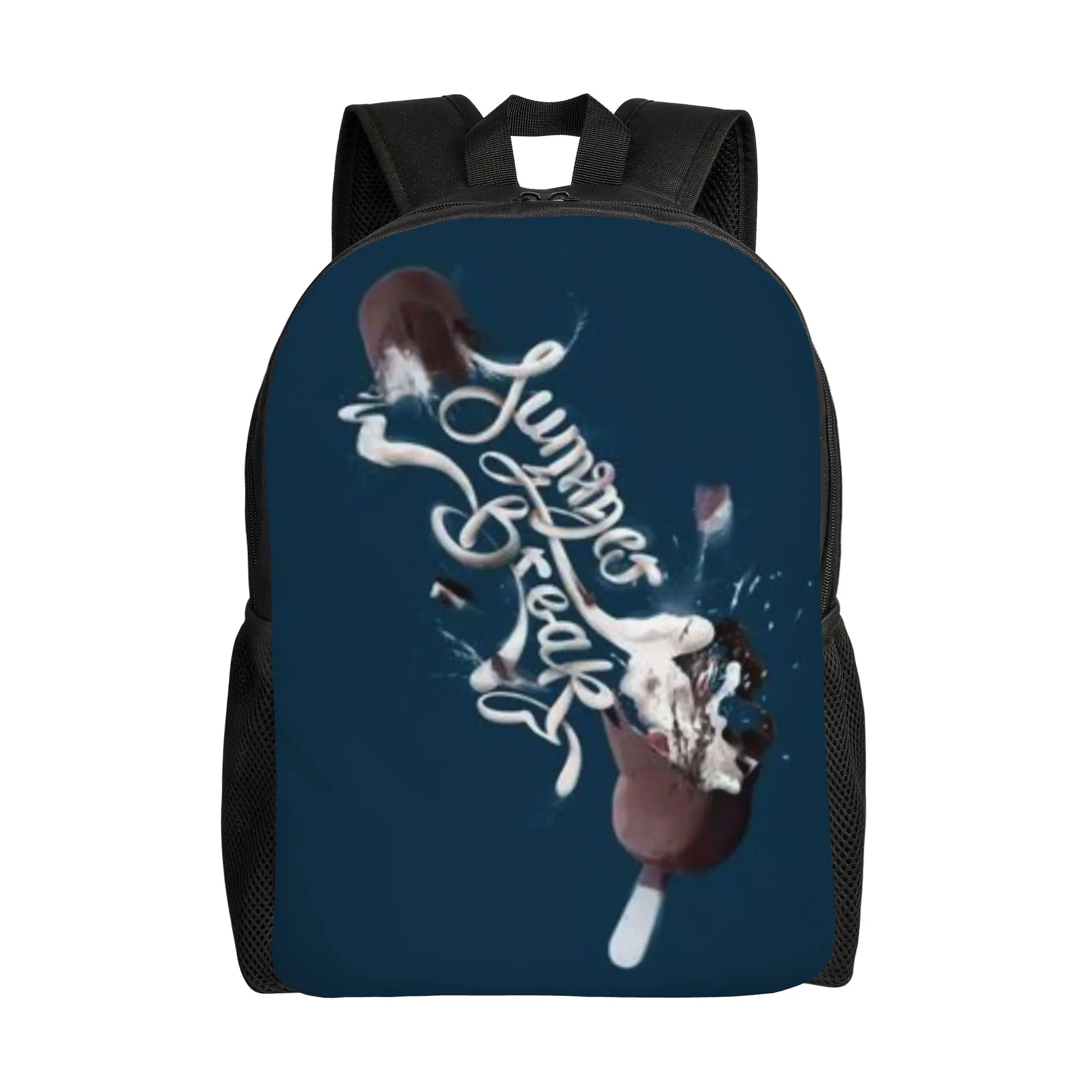 A-Alpenliebee Summer Break Chocolate Ice Cream Typography Backpack Men Sporty Daily mochila Large Capacity Bag Back To School