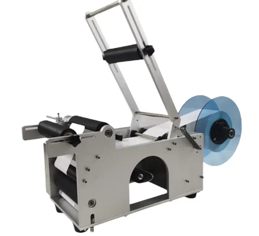 round bottle labeling machine Desktop garden wine bottle labeling machine All-handheld small manual plane