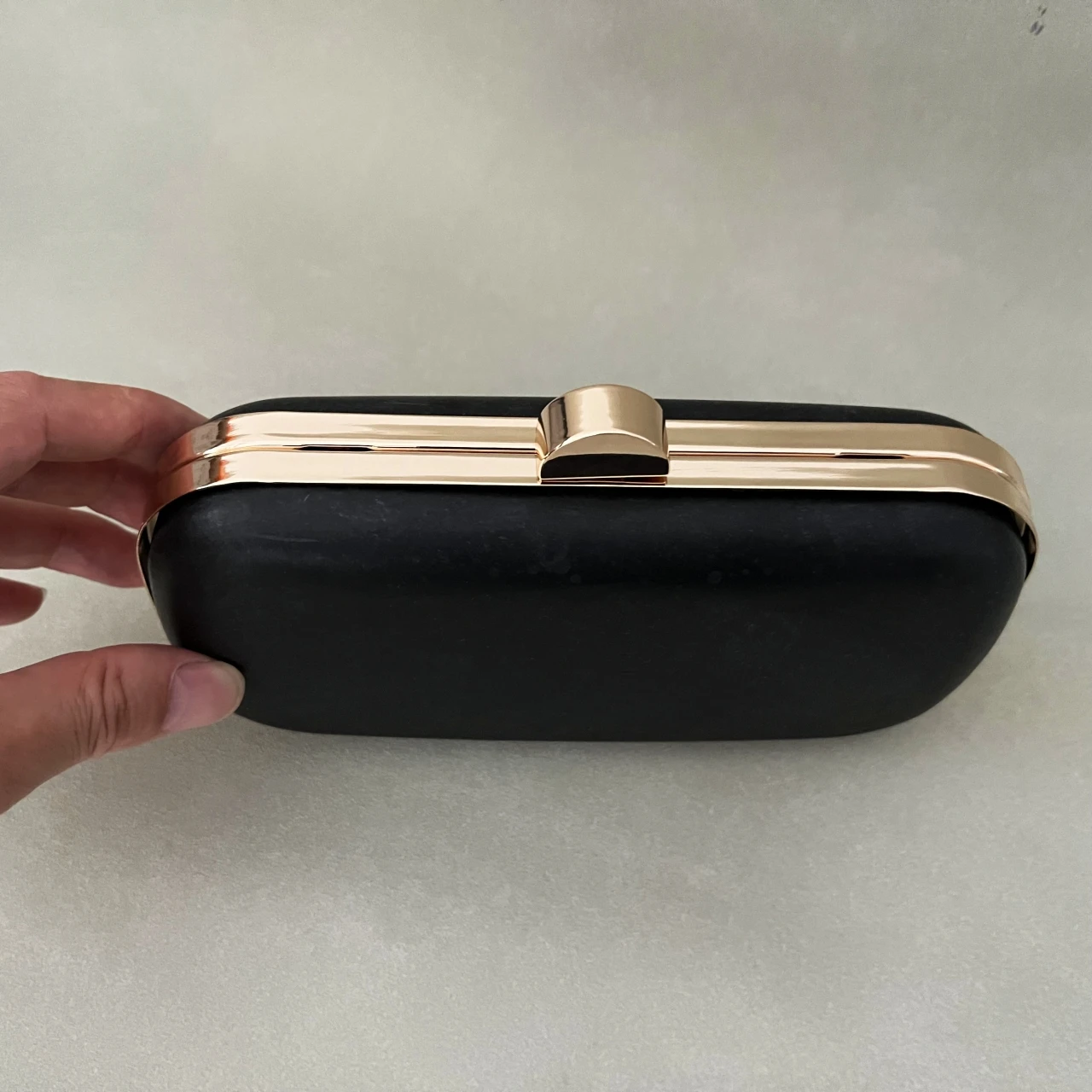 19cm Box Clutch Purse Frame Metal Box Frame Clutch Bag Glue-in Hand Pouch Rectangle Round Head Evening Bag Accessories Golden