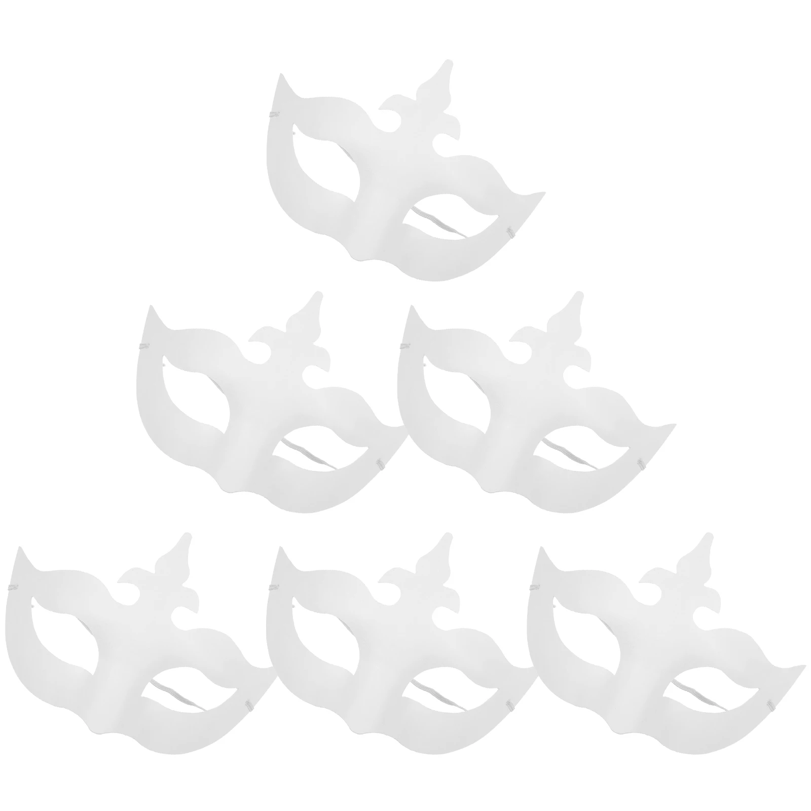 

6 Pcs White Paper Face Masks Blank Paintable Masquerade Masks Costume Props for Party School Festival Decoration Craft