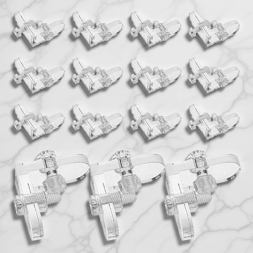 

15Pcs Transparent Acrylic Corner Braces L-Shaped Joint Connectors for Display Cabinet Box Reinforcement Edge Clip Corner Support