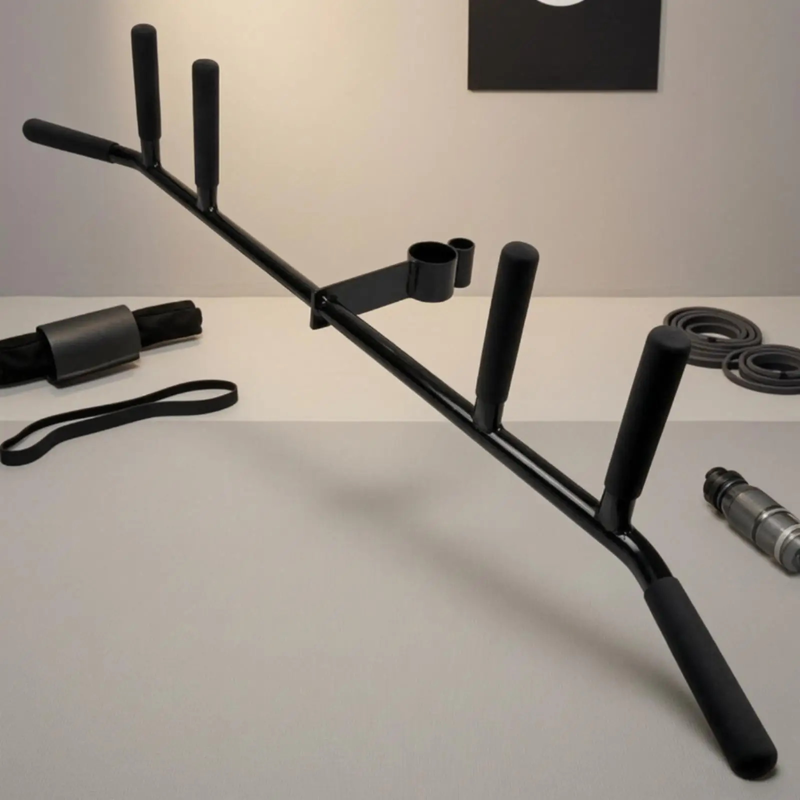 T-Bar Row Attachment with Multiple Grips High-Grade Steel for Back Training