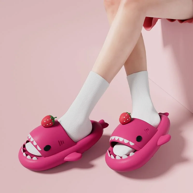 Cute Shark Slippers for Women & Men Summer Platform Night Glow-in-the-Dark Indoor Beach Slides Home Street Wear DIY Accessory view 4
