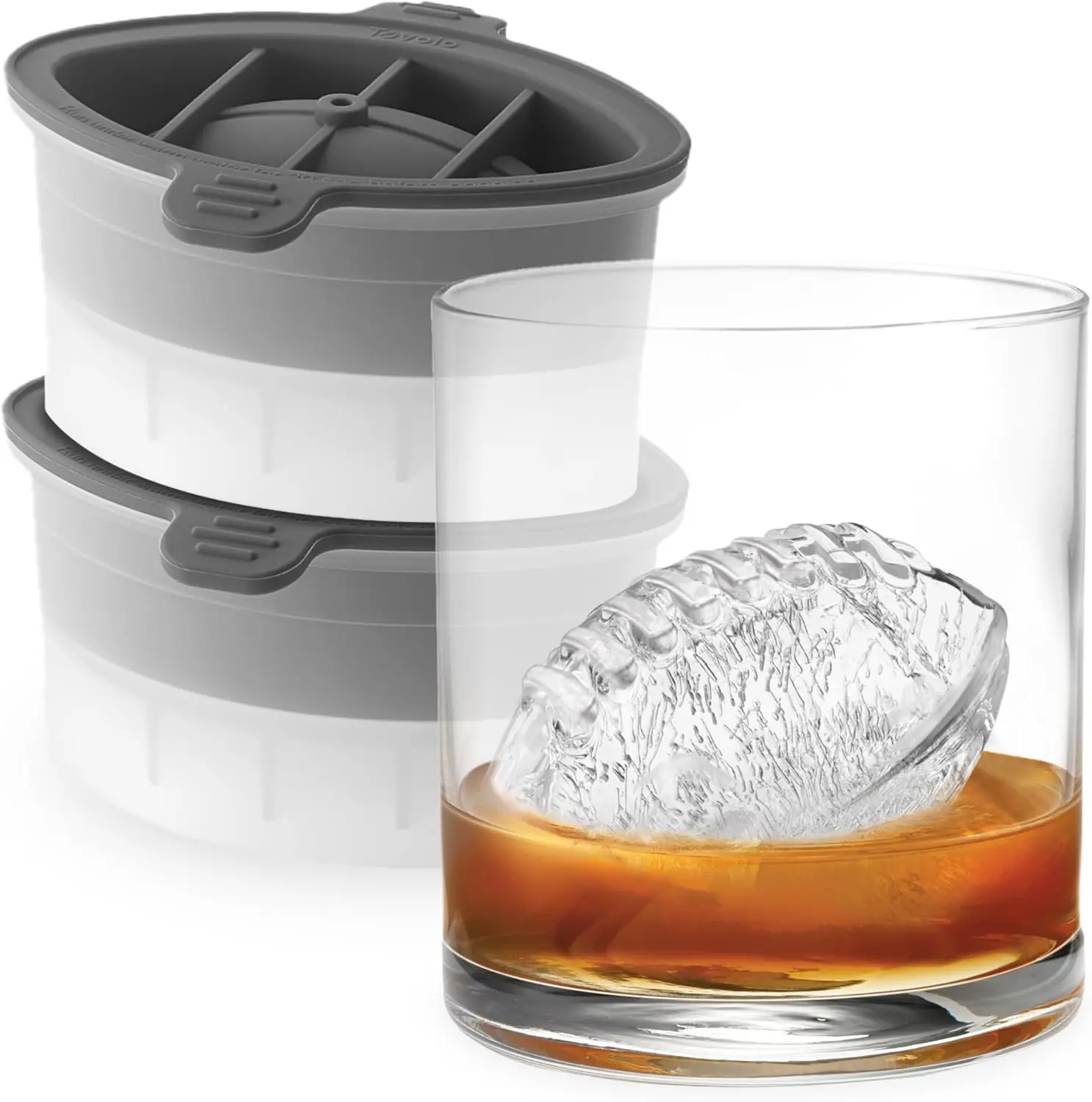 

Craft Ice Molds – Large Football Ice Spheres for Sports Fans - Whiskey, Bourbon, Cocktails, Gifts & More – 2 Pack Slow Melti