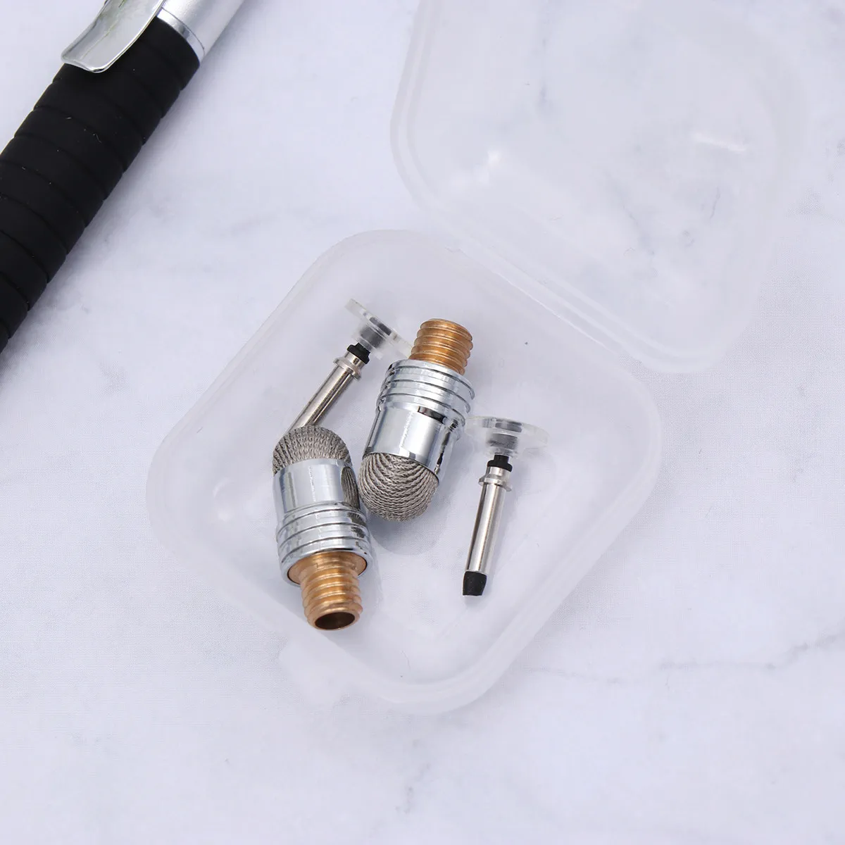 

5Pcs Capacitive Pen Set Premium Metal 2-in-1 Stylus Smooth Touch Screen Pen Replacement Microfiber Round Silicone Disc Tips