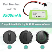 Replacement Battery for Vactidy T6 T7 T8 Robot Vacuum Cleaner LS001-02 11.1V 2600mAh Li-ion Rechargeable Parts Accessories