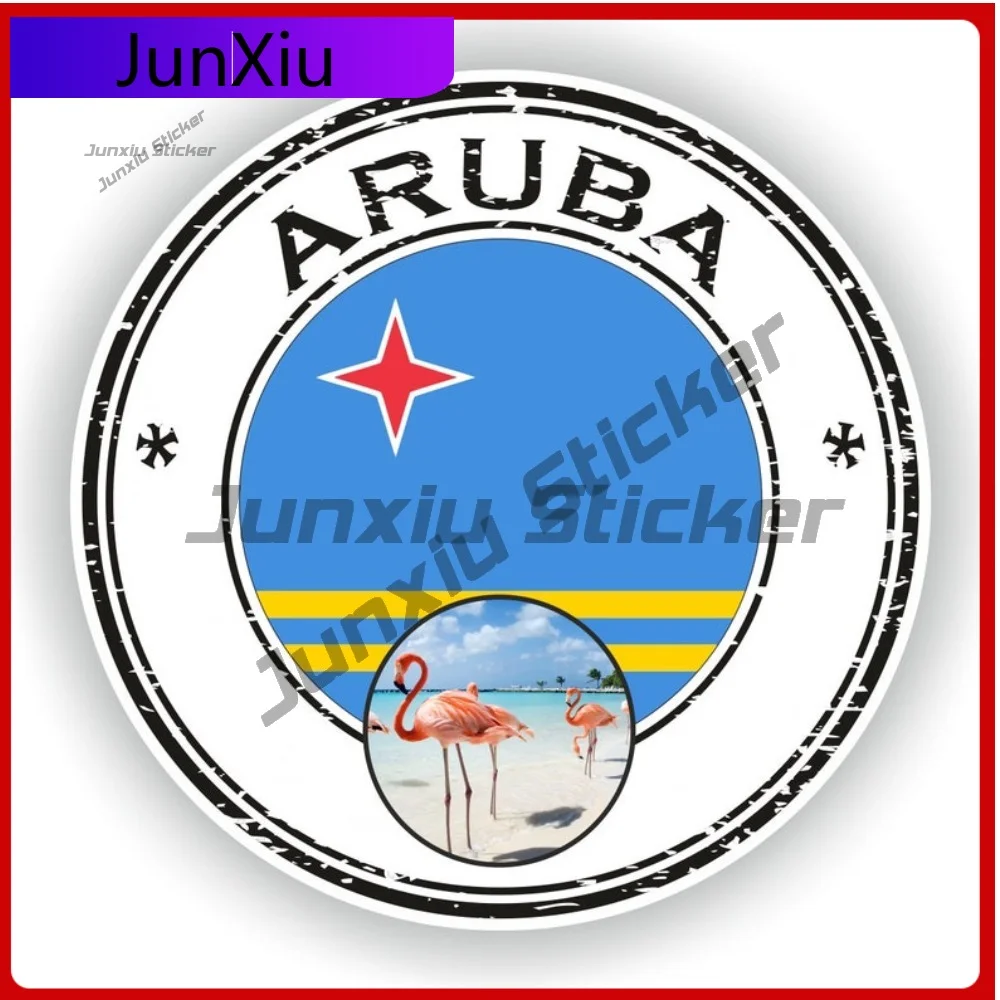 

With National Emblem Detail Aruba Seal Round Flag Stylish Exterior Vehicle Accent Exterior Styling Piece For Vehicles