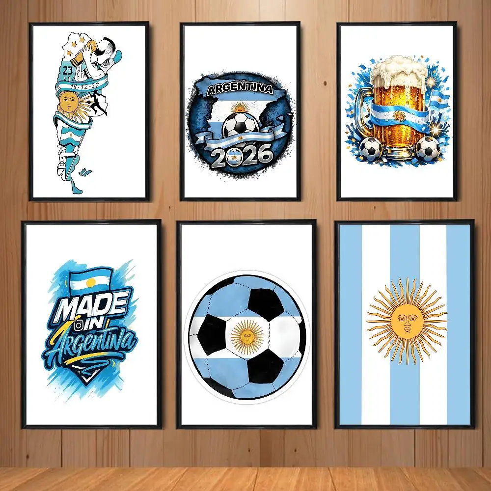Art Argentina 2026 sticker Poster HD Art Sticky Wall Waterproof Home Living Room Bedroom Bar Aesthetic Decoration