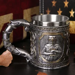 Stainless Steel Beer Mug Home Shatterproof Bar Decor Retro Coffee Cup Large Capacity Vintage Skull Mug Drinkware Kitchen Supplie
