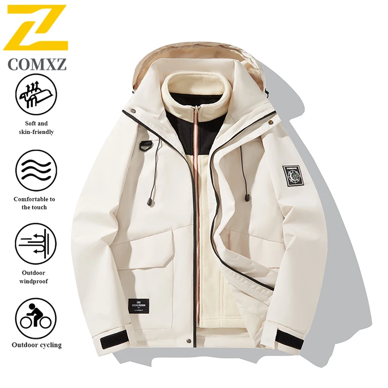 EiAO 3-in-1 سترة واقية زوجين مجموعة غطاء محرك السيارة للانفصال مقاوم للماء يندبروف في سن المراهقة سترة خارجية للمشي التخييم الصيد 2025 #4