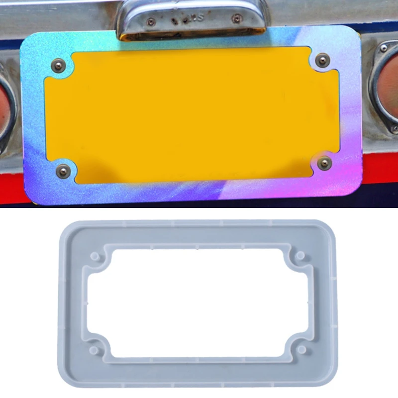 License Plate Frame Epoxy Resin Mold Car License Plate Protective Cover Silicone Mould DIY Crafts Casting Tools Y08E